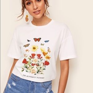 Shein The Butterfly Flowers Top